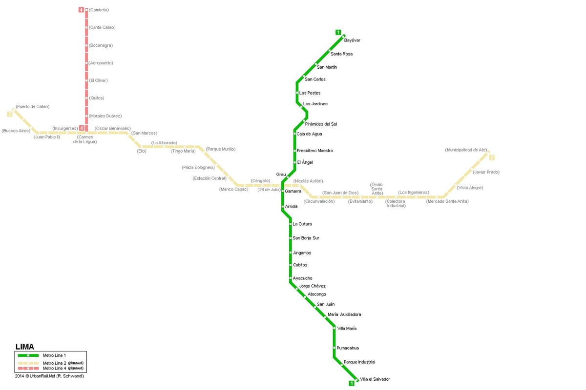 Kaart van Lima metro 