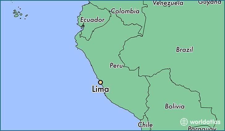 Lima peru op die wêreld kaart