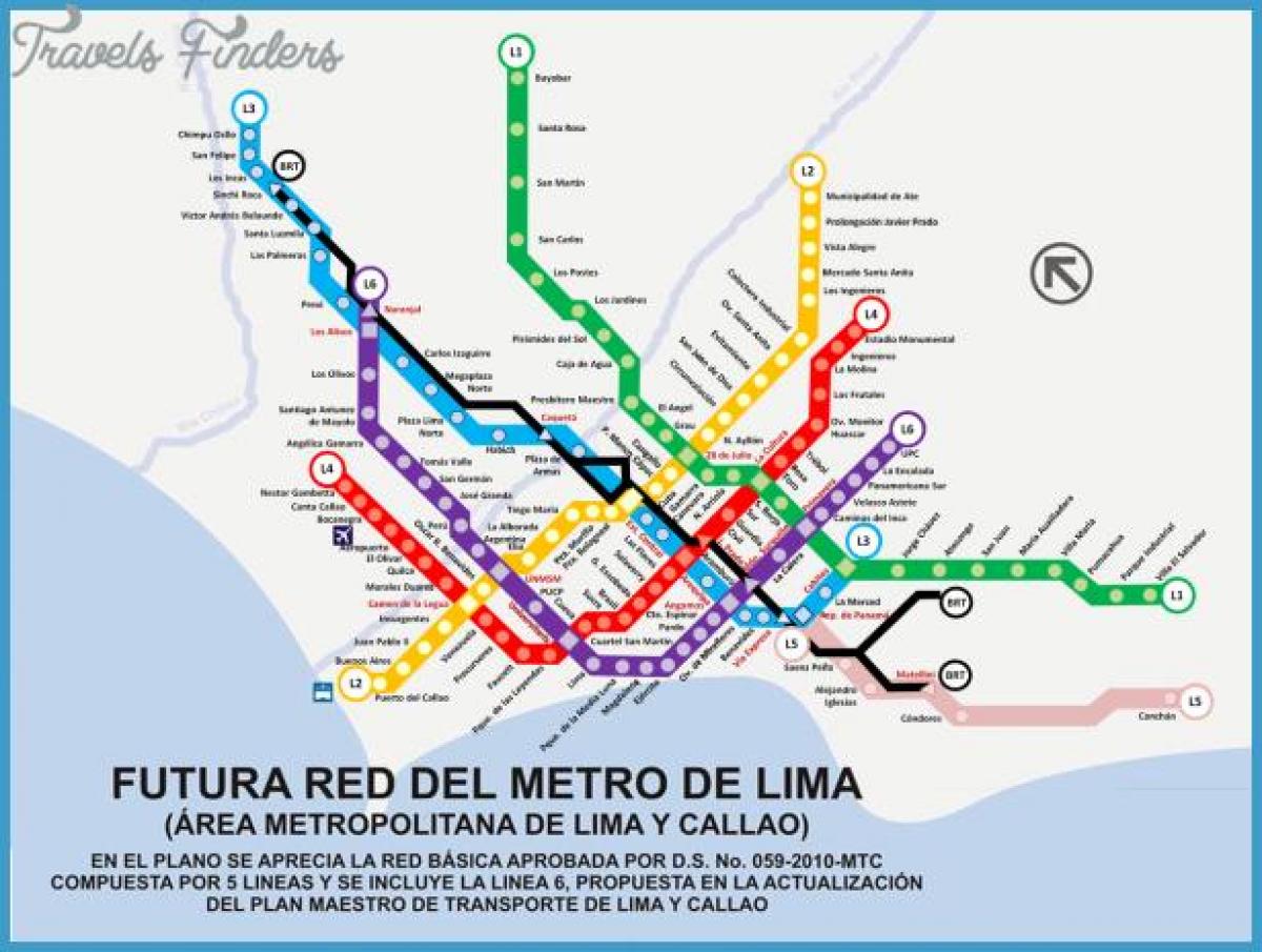 Kaart van metropolitano Lima