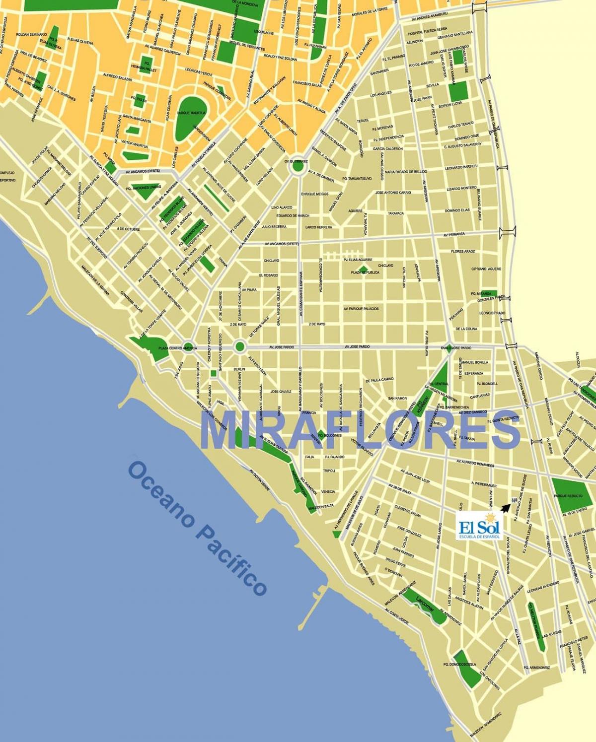 miraflores Lima kaart